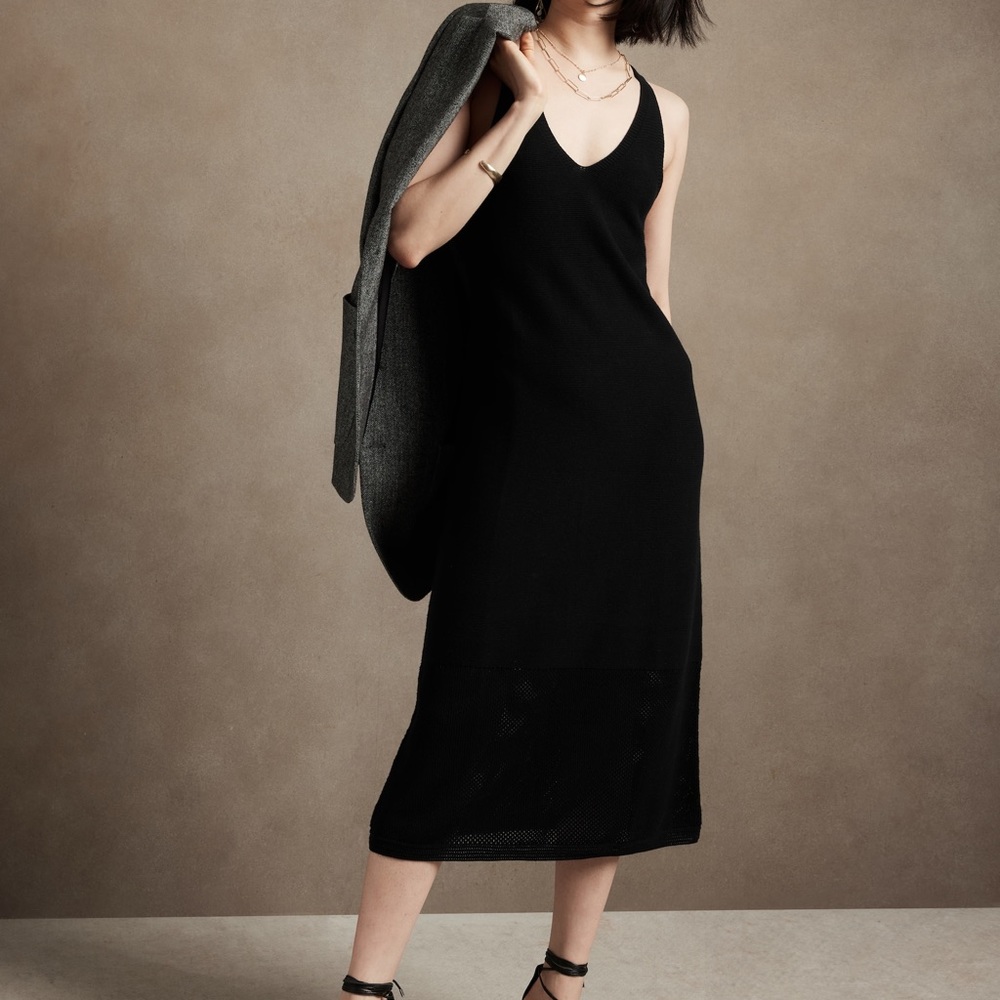 Banana Republic VOILE MIDI DRESS, new with tags, size S . Black.